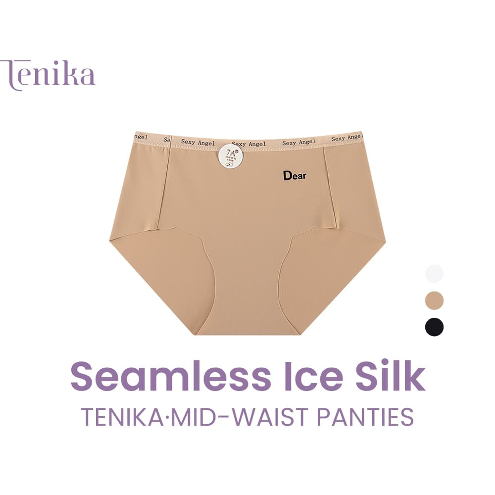 TENIKA กางเกงในผู้หญิง เอวกลาง ไร้ขอบ ผ้าเรียบนุ่มลื่น ยืดหยุ่นดีมาก ระบายอากาศได้ดี รูปที่ 1