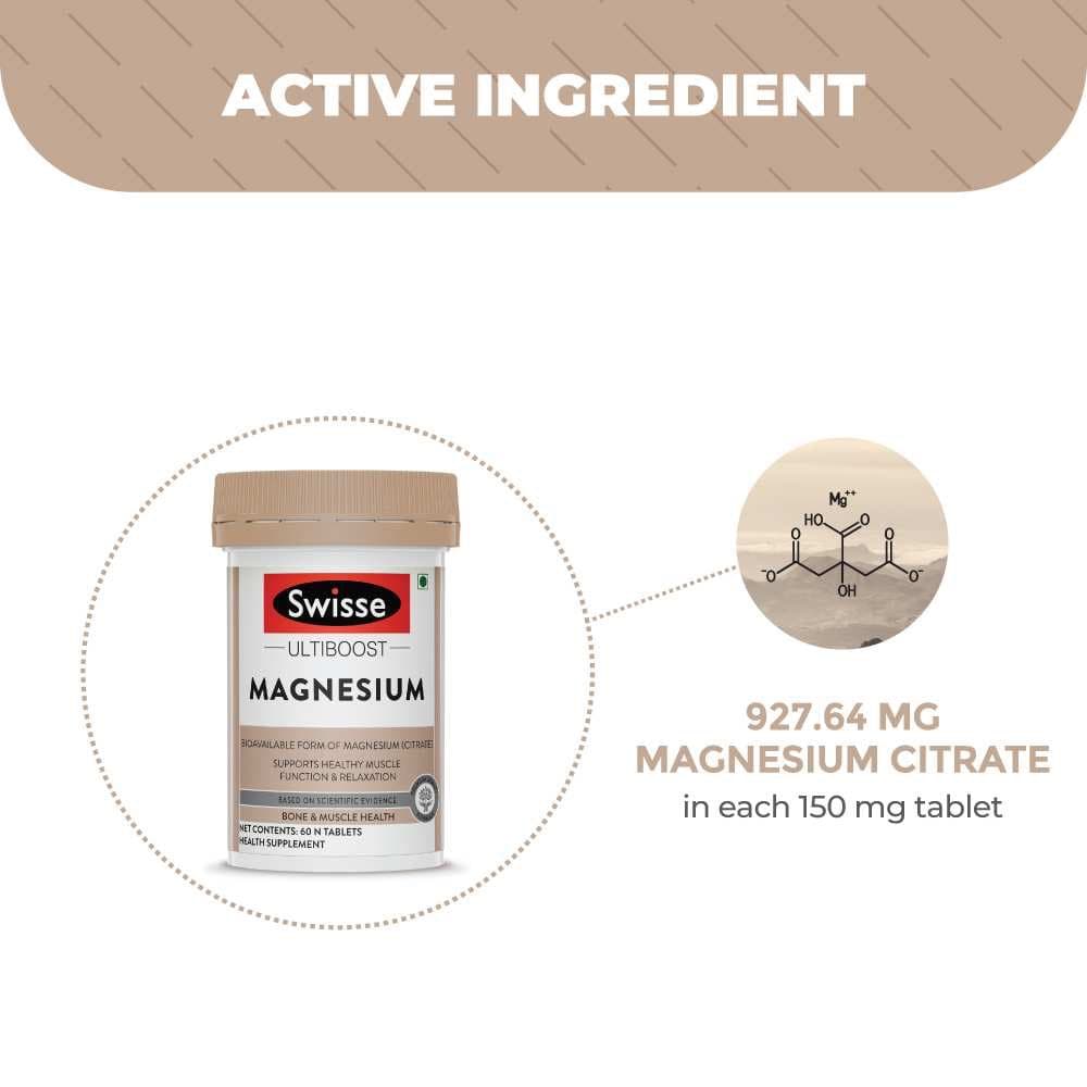 Swisse Magnesium ธาตุแมกนีเซียม 150mg 60เม็ด EXP06/2028 รูปที่ 6