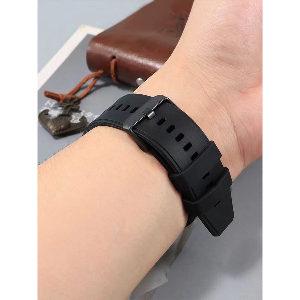 สายนาฬิกาXiaomi watch s1 s1pro s1active s2 s3 s4 s4 sprot redmi watch5 lite 5active ชิลิโคนล้อคดำ รูปที่ 4