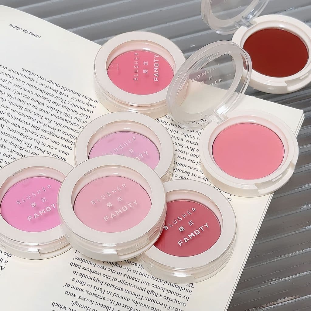 FAMOTY บลัชออน เนื้อฝุ่น Blush โทนสีชมพู สีสวย บรัชออน ปัดแก้ม เนื้อดี ติทนนาน กันน้ำ รูปที่ 7