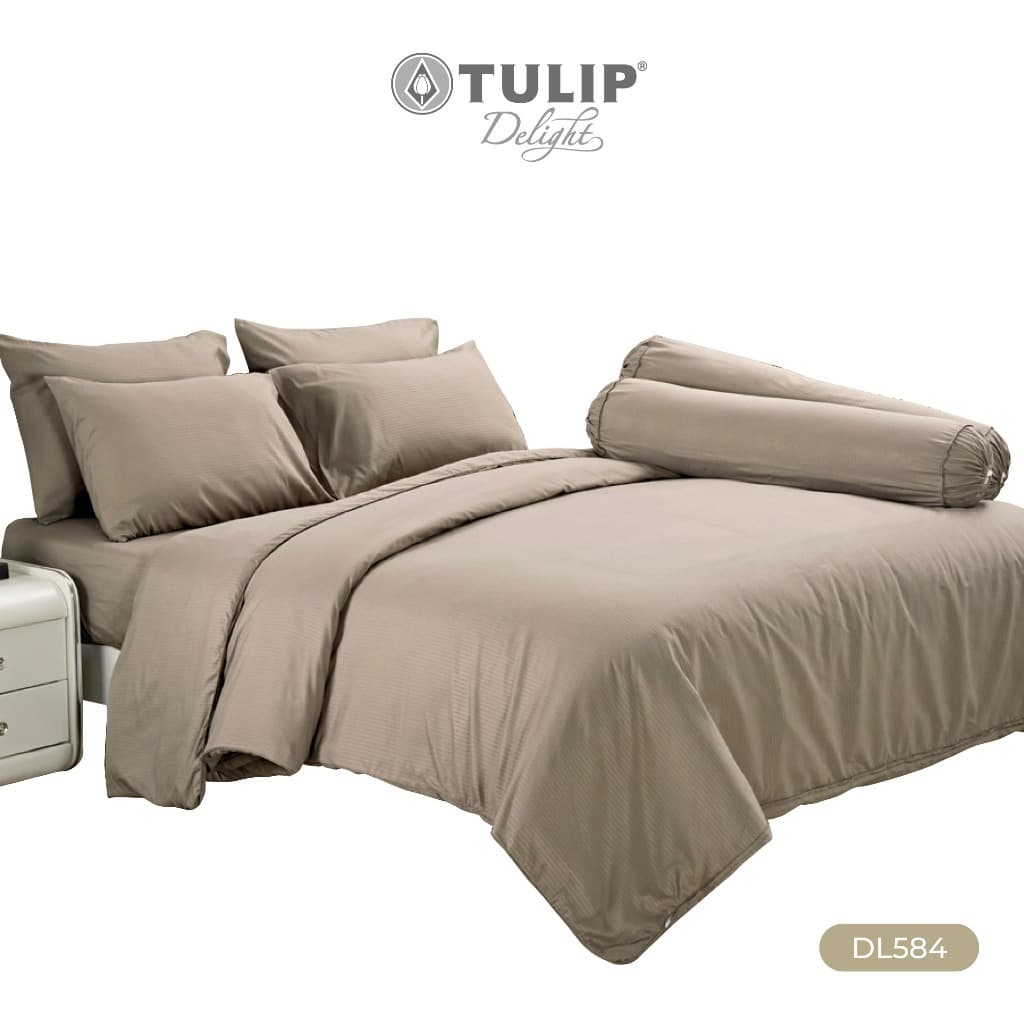 TULIP รุ่นTULIP Delight สีพื้นอัดลาย DL584 มีลายนูนเบาๆ บนเนื้อผ้าสัมผัสได้ ชุดเครื่องนอน ผ้าปูที่นอน ผ้าห่มนวม รูปที่ 4
