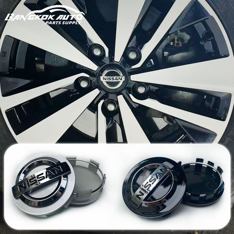 NISSAN ครอบดุมล้อ ฝาปิดดุมล้อ ฝาครอบดุมล้อ ฝาปิดดุม 54-60 mm โลโก้ติดรถยนต์ โลโก้รถยนต์ ฝาครอบดุมล้อรถ รูปที่ 1