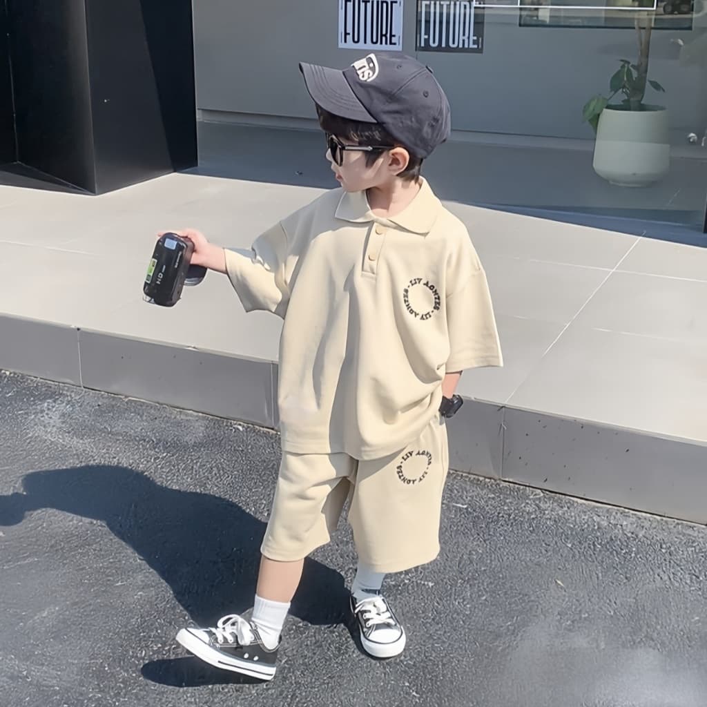 Beryl kidsชุดเซ็ทเด็กแฟชั่นชุดแขนสั้นของเด็กผู้ชาย เสื้อโปโลลําลองหล่อกางเกงขาสั้น สองชิ้น สไตล์เกาหลี ฤดูร้อน งานใหม่ รูปที่ 6