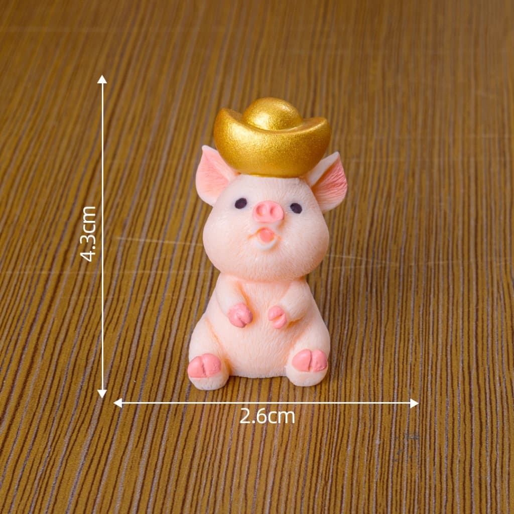 หมูมงคล มั่งคั่ง มั่งมี V.3 ตุ๊กตาแต่งสวน จัดสวนถาด โมเดล ตกแต่งบ้าน พร็อพถ่ายรูป รูปที่ 5