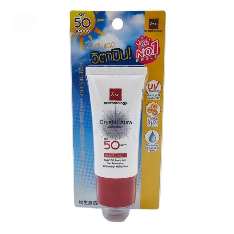 บีเอสซี กันแดด 20 กรัม BSC CRYSTAL AURA SUNSCREEN SPF50 PA+++ ANTI-POLLUTION รูปที่ 1