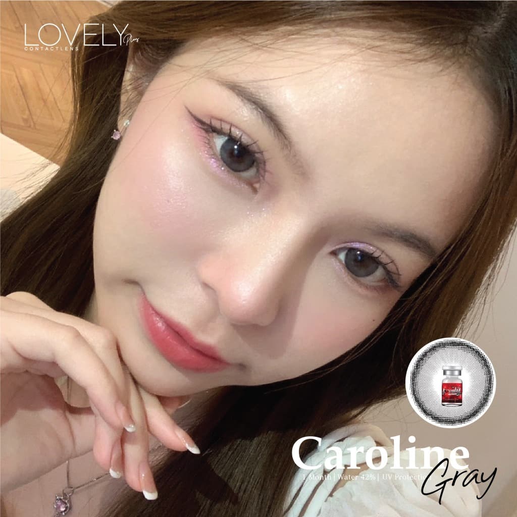 คอนแทคเลนส์ ขนาดมินิ / กลาง Caroline สี : Brown / Gray รูปที่ 2
