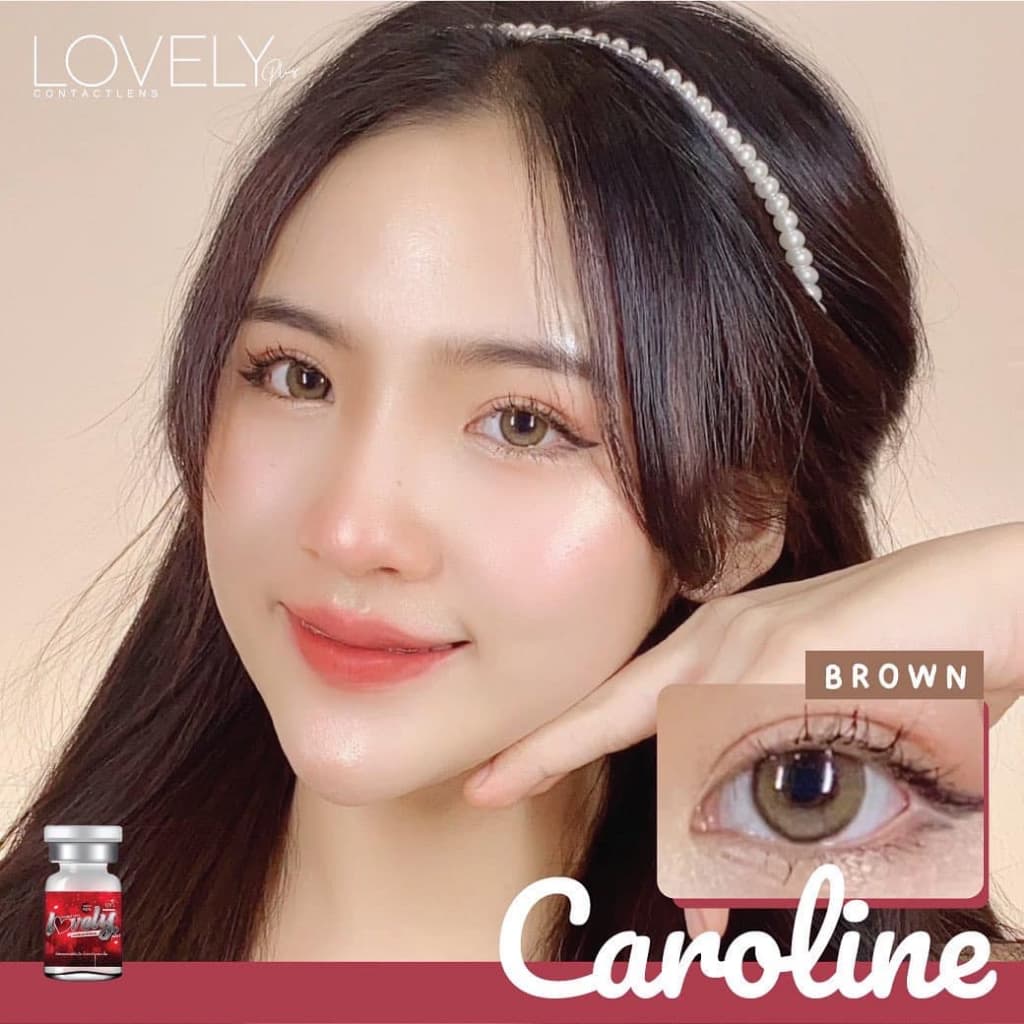 คอนแทคเลนส์ ขนาดมินิ / กลาง Caroline สี : Brown / Gray รูปที่ 8