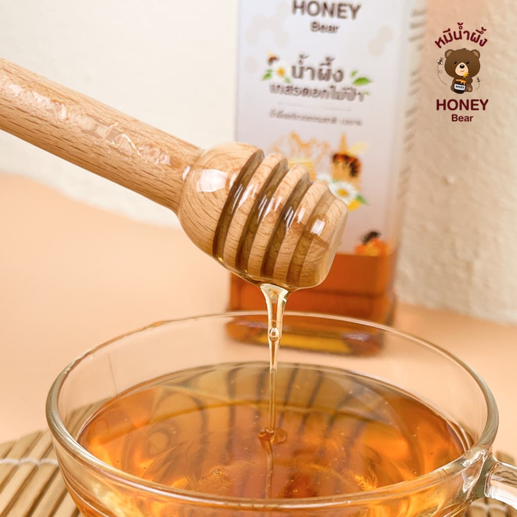 น้ำผึ้งเกสรดอกไม้ป่า HONEY BEAR 1000 กรัม น้ำผึ้งแท้ 100% ไม่มีสารกันบูด ไม่ผสมน้ำตาล มาตรฐาน อย.HACCP HALAL รูปที่ 5