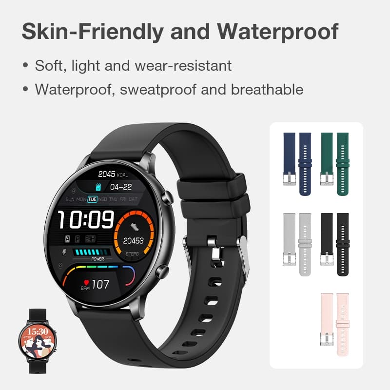 Huafit x Aolon WH08 22 มม.สายซิลิโคนสําหรับ Curve/GT5pro/Tetra S2/GTS2024/ECG/Navi R3 22mm strap รูปที่ 2