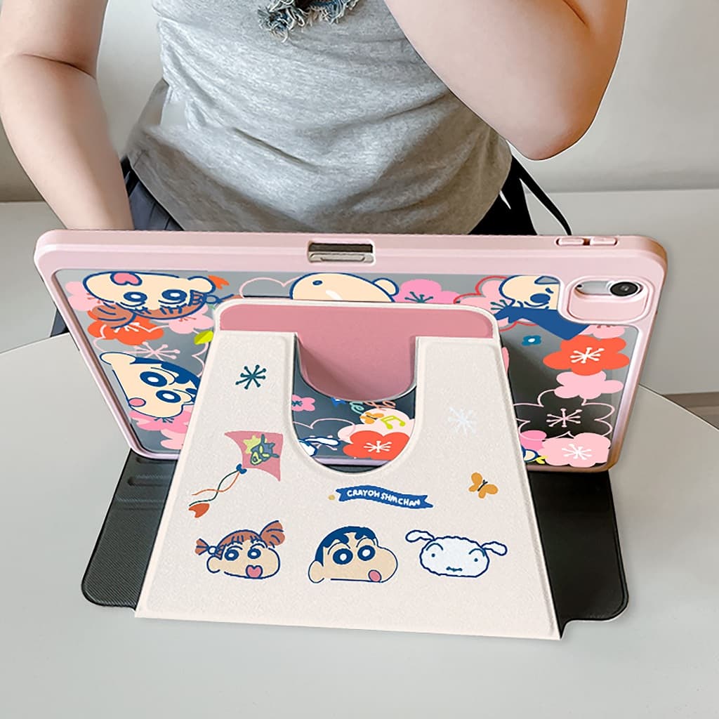 เคสไอแพด Air8 Gen12 Gen11 ที่ใส่ปากกา เครยอนชินจัง เคสiPadหมุน 360°Air6 11/13 Gen10 Gen9 รูปที่ 3