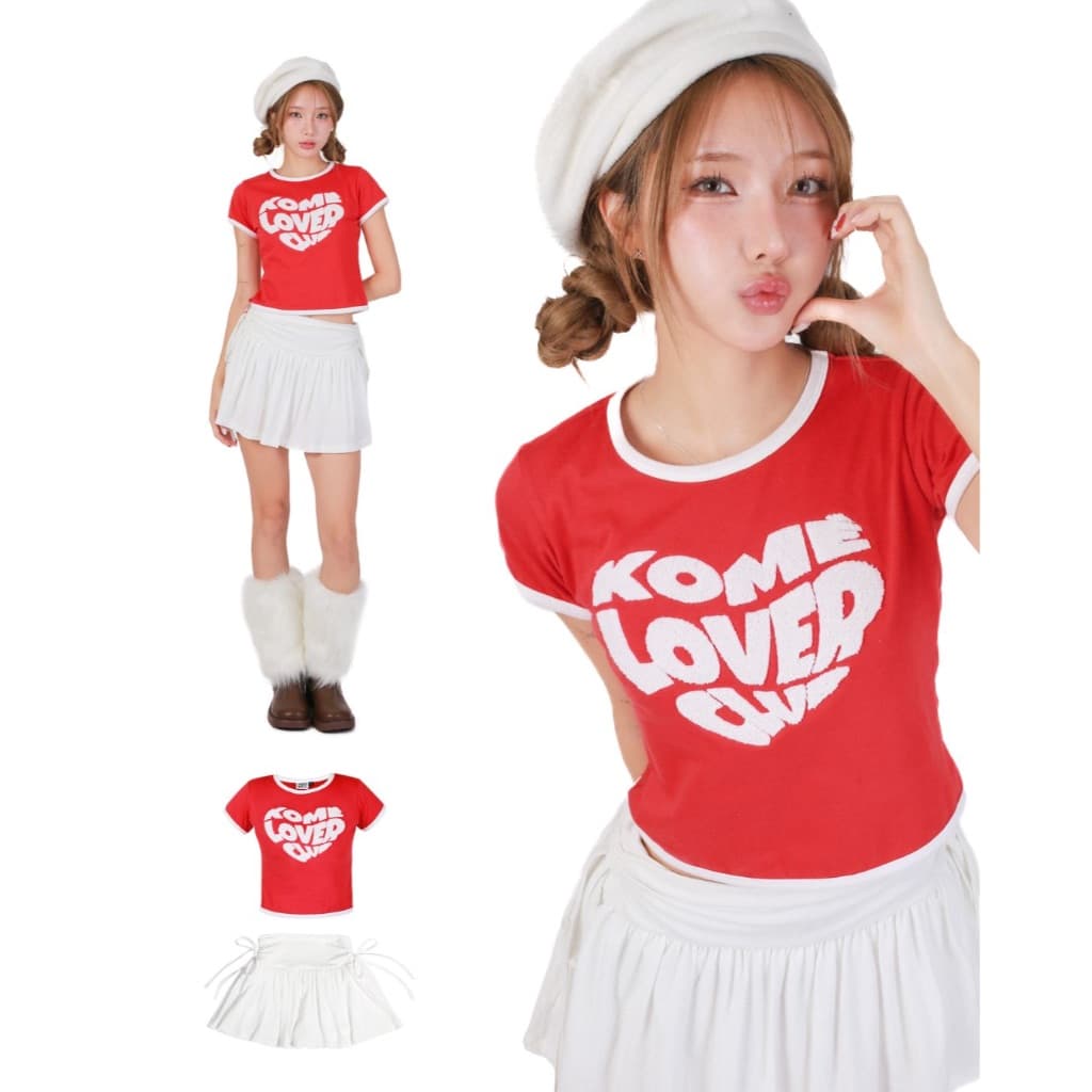 kome.offi เสื้อยืดปักขนหัวใจ รุ่น KOME LOVER CLUB รูปที่ 8