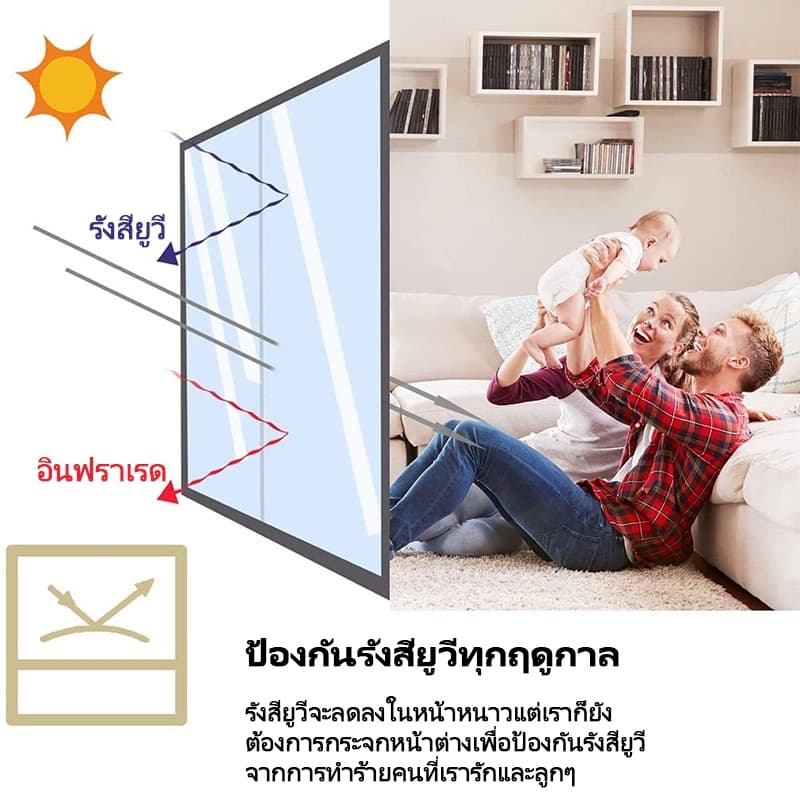 จัดส่งอย่างต่อเนื่องWEFILM ฟิล์มติดกระจก กันรังสี UV ฟิล์มปรอท กันความร้อน ฟิล์มติดอาคาร Window Film ฟิล์มกรองแสง รูปที่ 2
