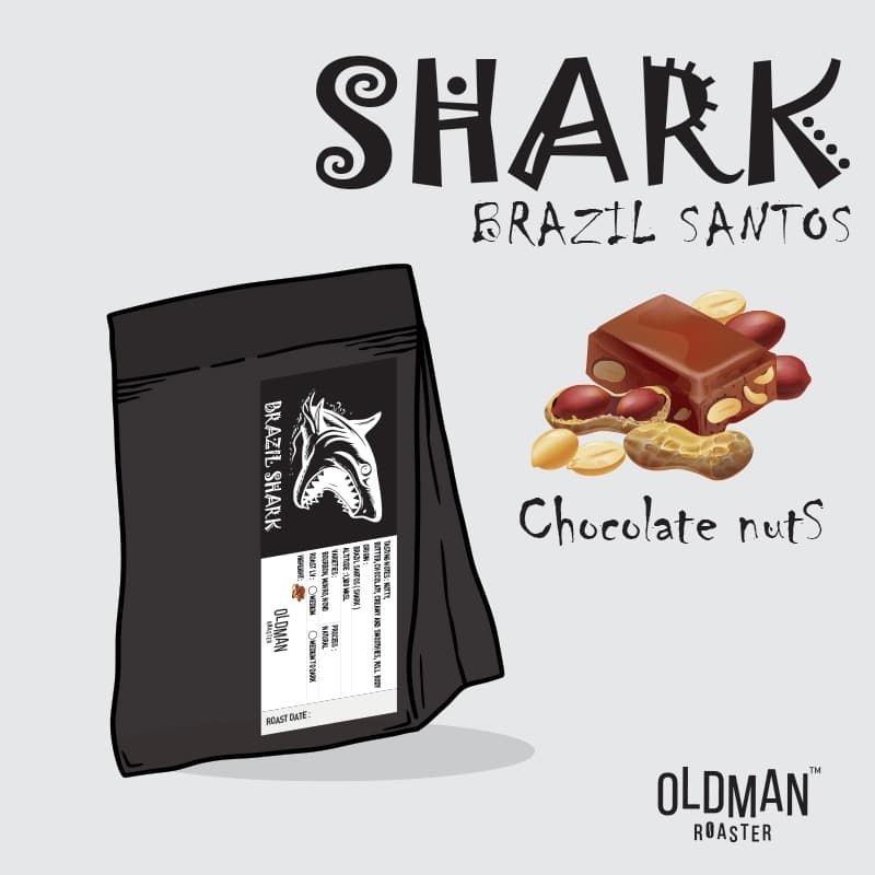 เมล็ดกาแฟ BRAZIL SANTOS *ตัวเลือก 2ระดับการคั่ว* by OLDMAN ROASTER รูปที่ 1