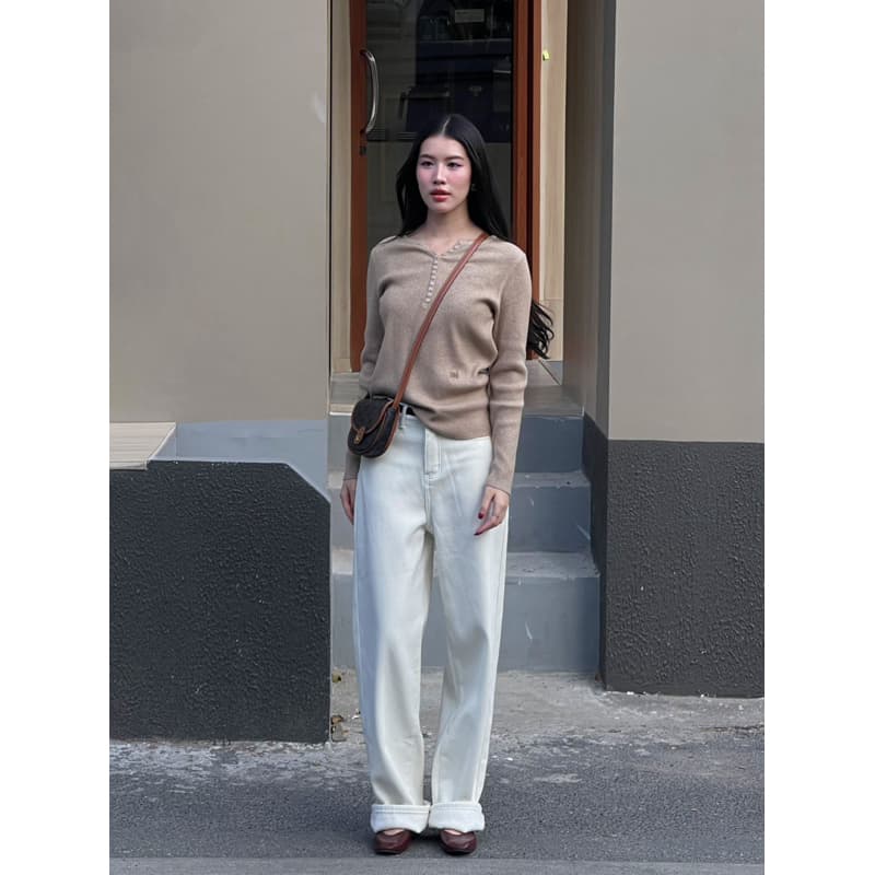 Roomry.n - Wool jeans กางเกงยีนส์กระบอก กางเกงบุขน รูปที่ 4