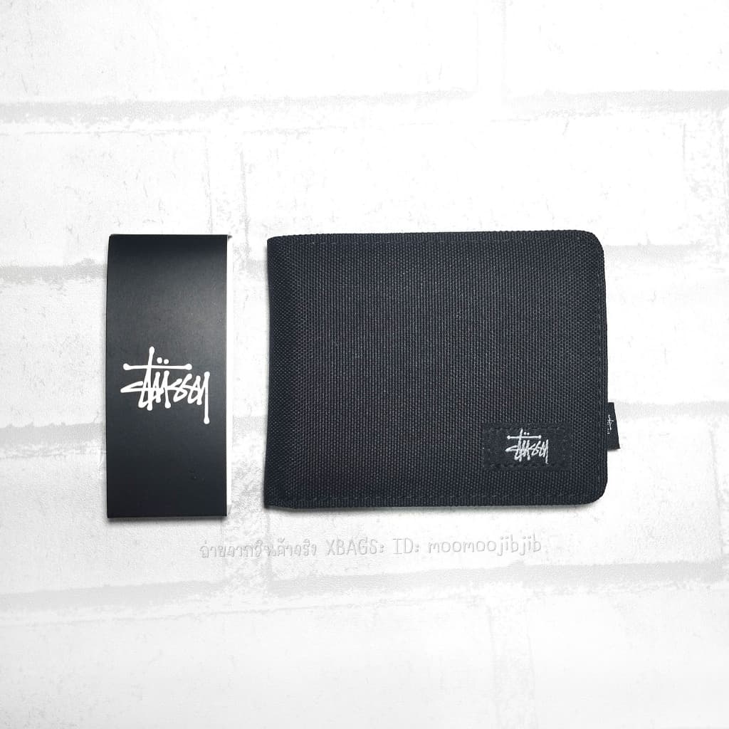 Stussy กระเป๋าสตางค์ 2พับ+กล่อง+การ์ด+ช่องใส่เหรียญ แบบเรียบ โลโก้เรียบ รูปที่ 3
