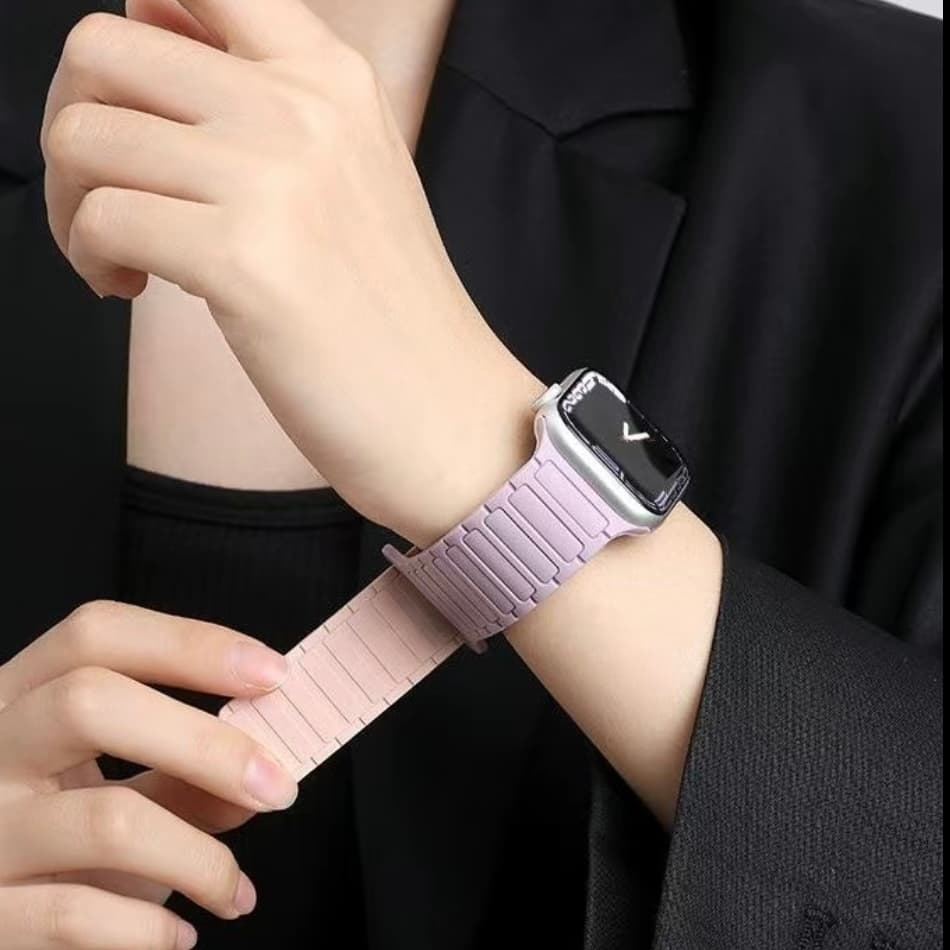 สาย smart watch 40/44/45/41/46/38มม สายนาฬิกา smart watch 11 10 9 8 ultra 7 6 5 4 3 นิ่ม เเบบเเม่เหล็ก a01 A-star รูปที่ 9