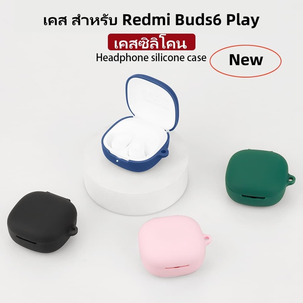 เคส สําหรับ Redmi Buds 6 Play ซิลิโคนนิ่ม กันรอยขีดข่วน ลายดอกไม้ นักบินอวกาศ พร้อมตะขอ เคส Redmi Buds 6Play รูปที่ 1