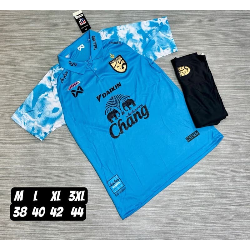 ชุดกีฬาคนโตเสื้อกับกางเกงปักโลโก้ทีมชาติไทยผ้าโพลีเอสเตอร์สีสดใสส่วมใส่สบายระบายอากาศได้ดี รูปที่ 5