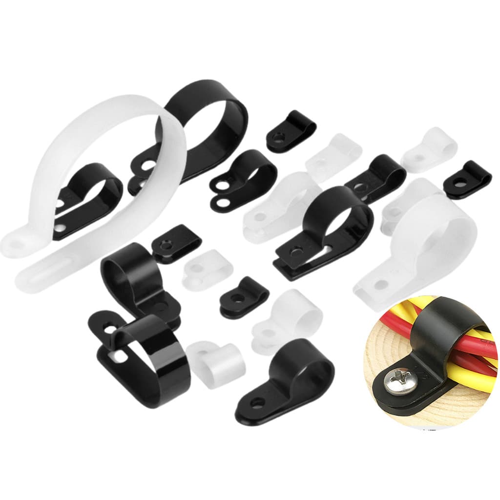 เคเบิ้ลแคลมป์ Cable Clamp 10,50/ชิ้น พลาสติกไนลอน ตัวR,ตัวU จัดเก็บสายไฟ ตัวล็อคสายไฟ กิ๊ปยึดสายไฟ รูปที่ 2