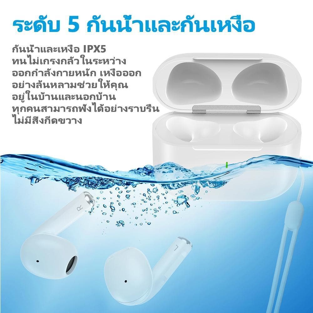 WRICH หูฟังไร้สาย J201 รุ่นอัพเกรด A6 Pro หูฟัง Bluetooth หูฟังบลูทูธ 5.3 พร้อมไมโครโฟนในตัว เสียงดี IPX5 ลดเสียงรบกวน รูปที่ 4