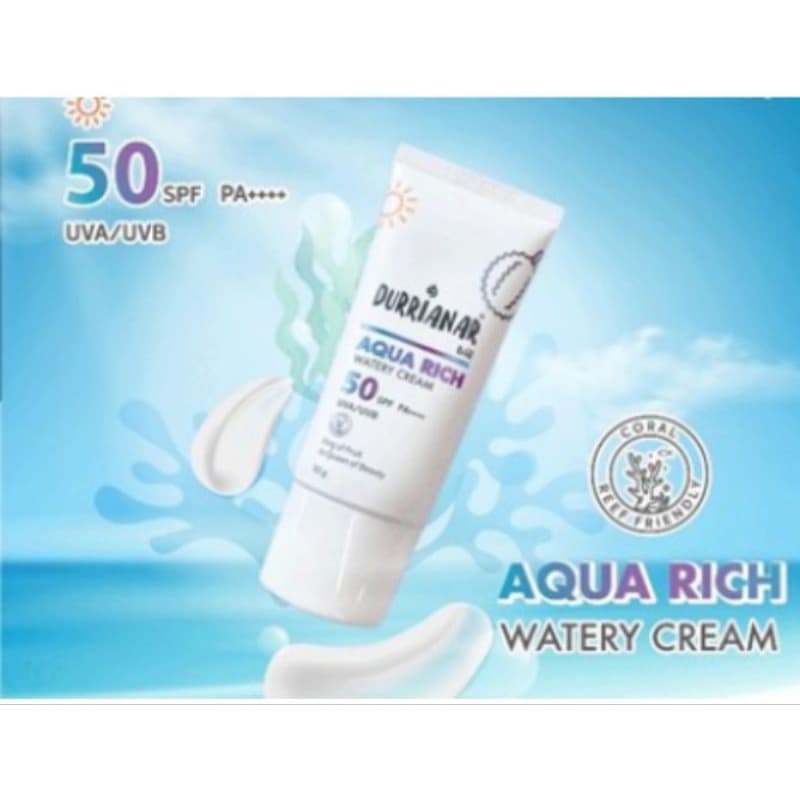 ครีมกันแดดสูตรแตกตัวเป็นน้ำ Durrianar aqua rich SPF50 PA++++ ขนาด 50 กรัม##งานไม่มีกล่อง## รูปที่ 1