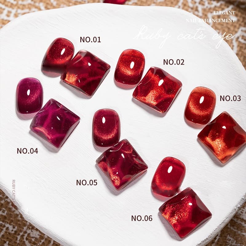 Nail.Girl เจลทาเล็บเจล UV LED สีทาเล็บ Ruby Cat Eye สีเจลทาเล็บแคทอาย สีเจลลูกแก้ว ชนิดต้องอบ ต้องใช้แม่เหล็กดึงสีนะคะ รูปที่ 3
