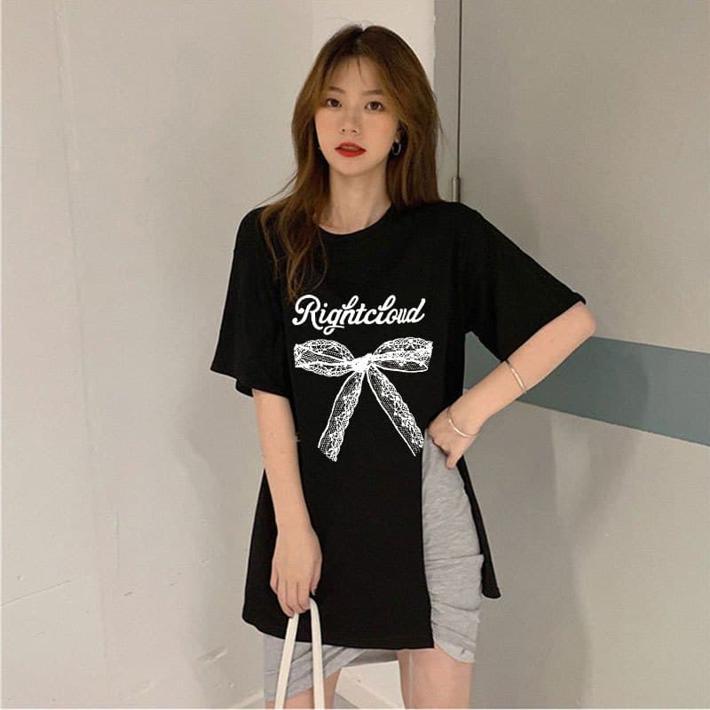 เสื้อยืดสวยๆผู้หญิงแฟชั่นฤดูร้อน oversize เสื้อผ้าสาวอวบไซส์ใหญ่ แขนสั้นทรงหลวม เสื้อโอเวอร์ไซส์สไตล์เกาหลี น่ารักๆ รูปที่ 7