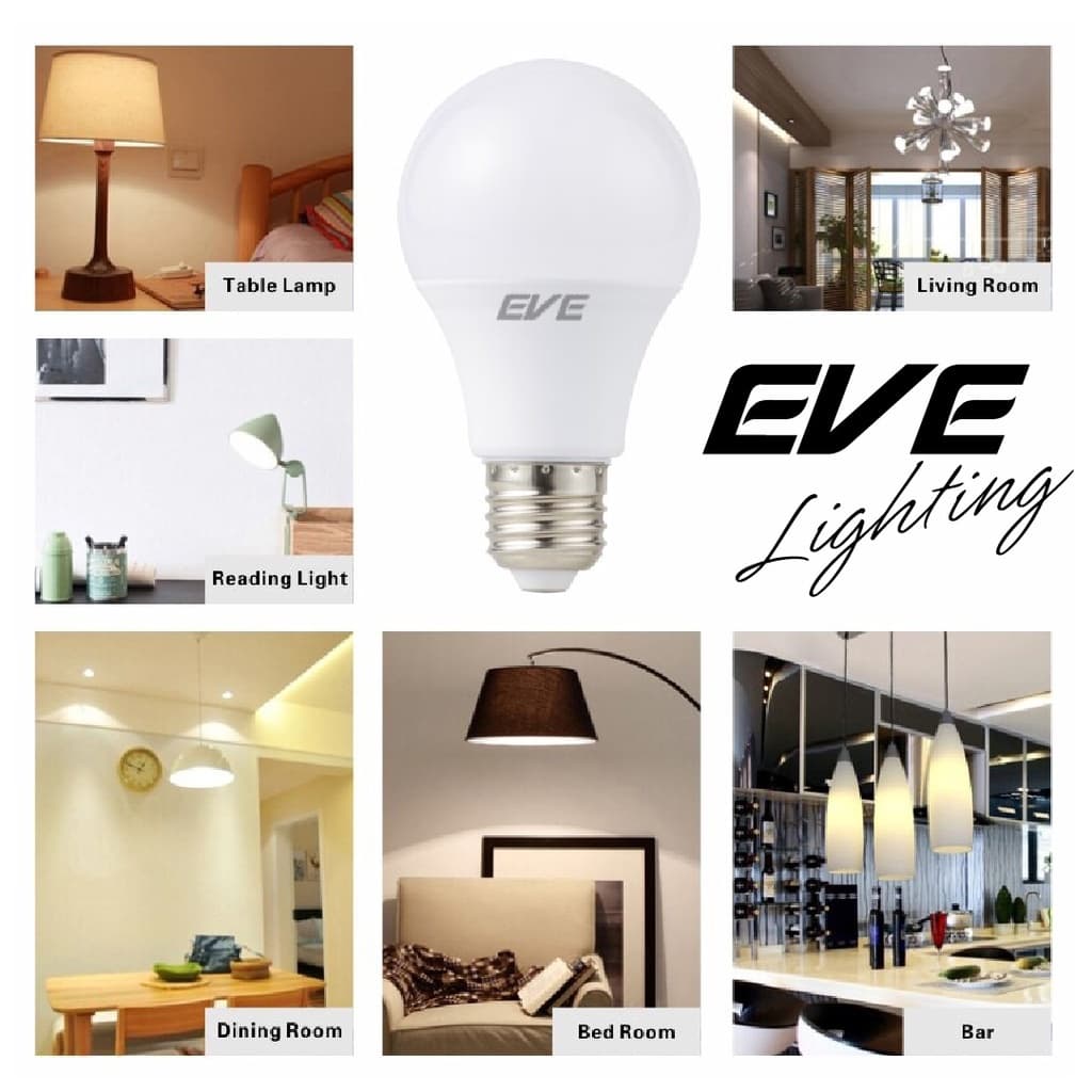 EVE หลอดแอลอีดี A60 - A65 ขนาด 5 ถึง 13 วัตต์ แสงขาว เดย์ไลท์ 6500K ขั้วหลอด E27 รูปที่ 3