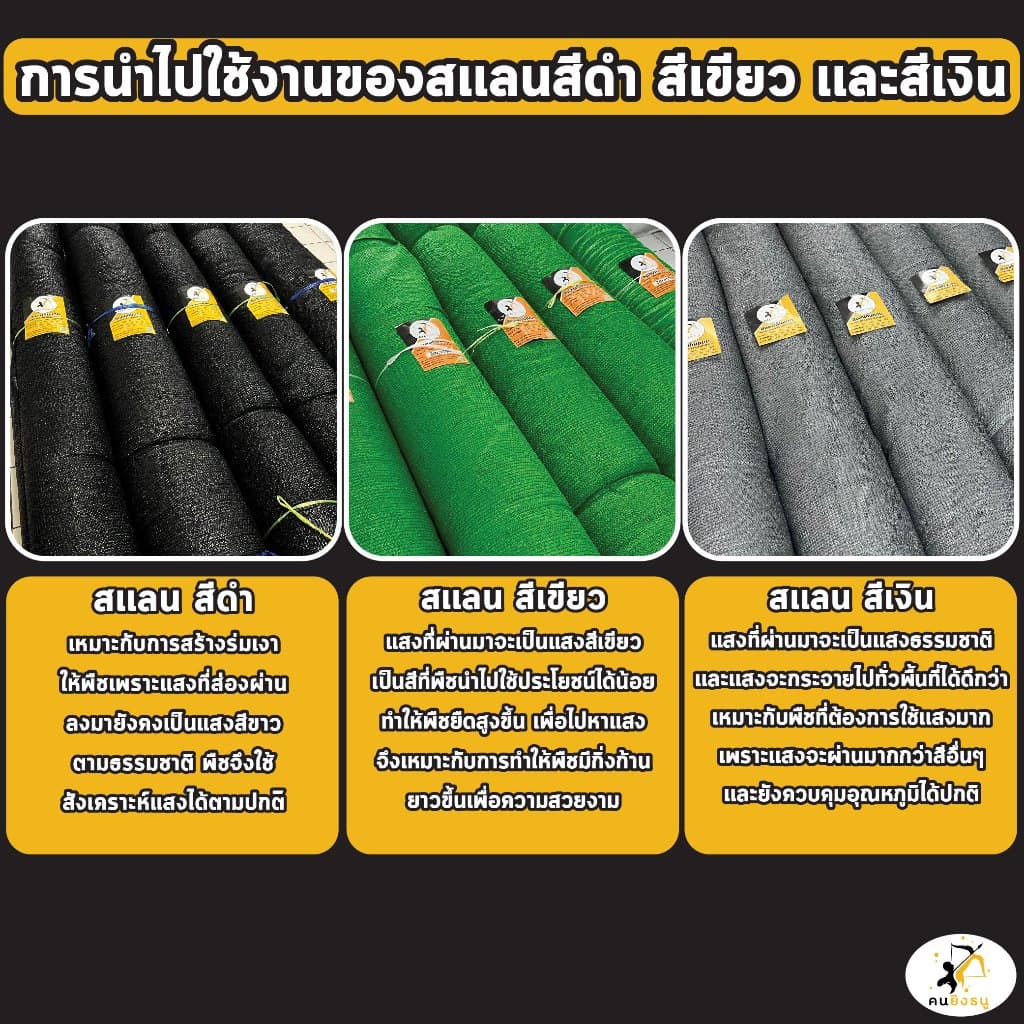 สแลนกันแดด ตาข่ายกรองแสง ผ้าสแลน สแลนบังแดด สแลนกรองแสง ตราคนยิงธนู รูปที่ 6