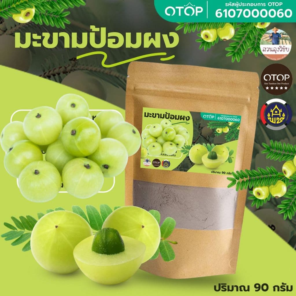 มะขามป้อมผง ออร์แกนิค100% Indian Gooseberry Powder บดใหม่ ธรรมชาติแท้ๆ ไม่มีน้ำตาล ไม่ผสมแป้ง แบบ รูปที่ 1