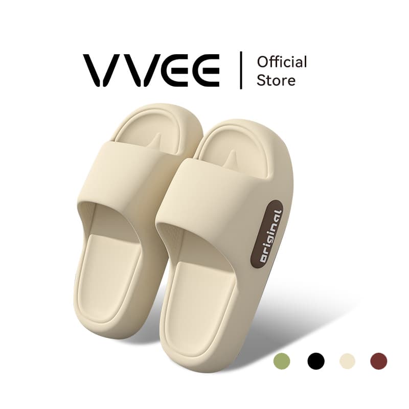 VVEE รองเท้าแตะใส่ในบ้าน Indoor Slippers รองเท้าแตะลำลอง นุ่มและสบาย กันลื่นและกันกลิ่น เรียบง่ายและมีสไตล์ Couple shoes รูปที่ 1