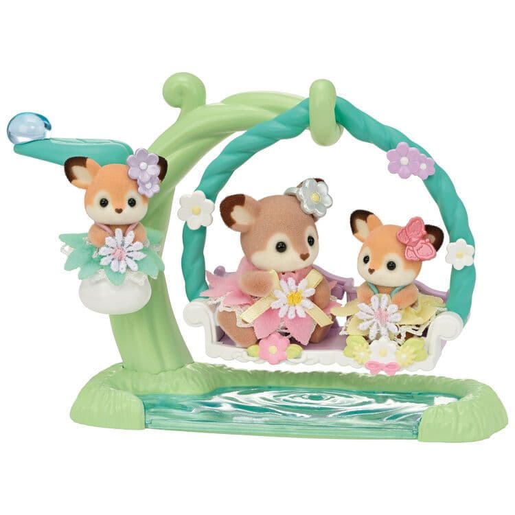 Sylvanian Families Deer Babies -Floral Swing Set- / ซิลวาเนียน แฟมิลี่ ชุดเบบี้กวาง และชิงช้าดอกไม้ รูปที่ 3