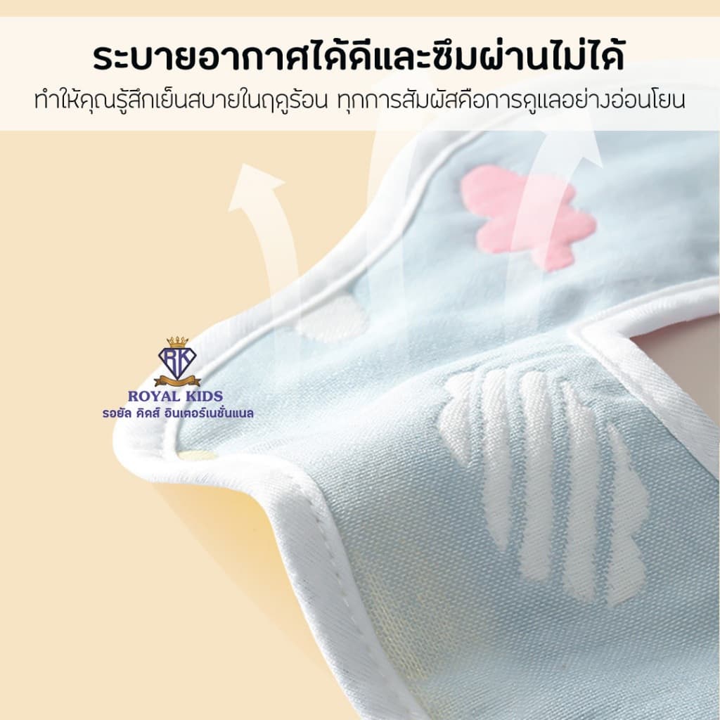 Fairy kids ผ้ากันเปื้อน ผ้ากันเปื้อนสำหรับเด็ก สไตล์เกาหลี แบบกระดุม 2 ชั้น เนื้อผ้ามัสลิน แบบหนา ซับน้ำได้เยอะ A0041 รูปที่ 3