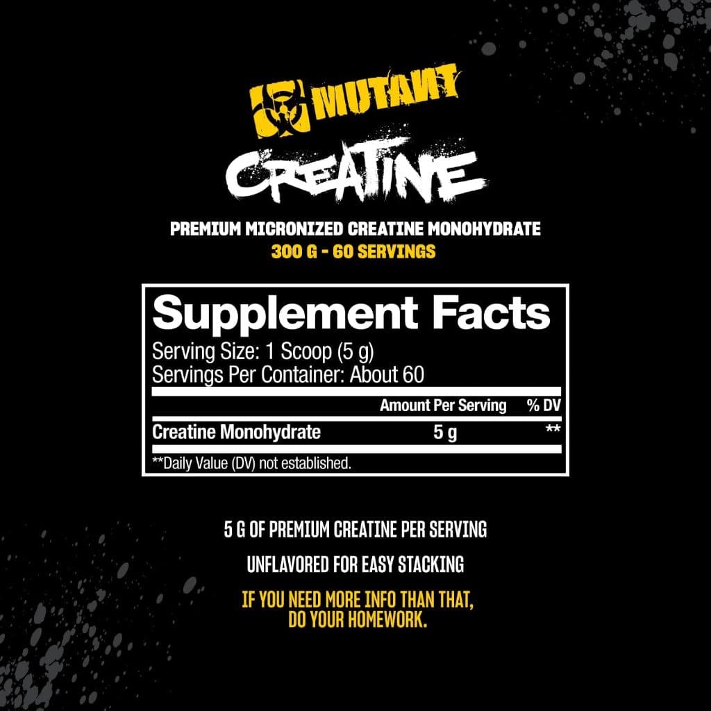 Mutant Creatine 300 g ครีเอทีนแบบผง เพิ่มแรง เพิ่มพลัง ก่อนออกกำลังกาย รูปที่ 4