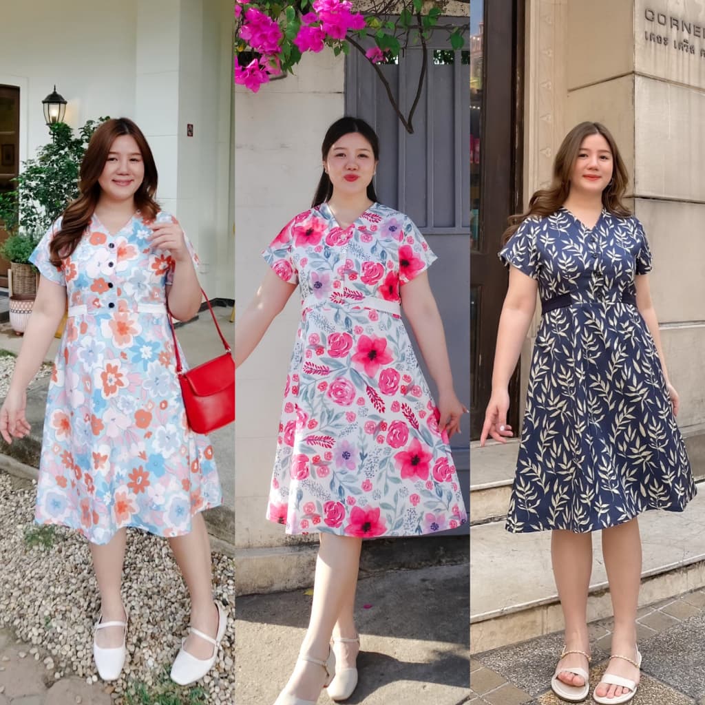 Nora Dress เดรสสาวอวบ ชุดสาวอวบ รูปที่ 1
