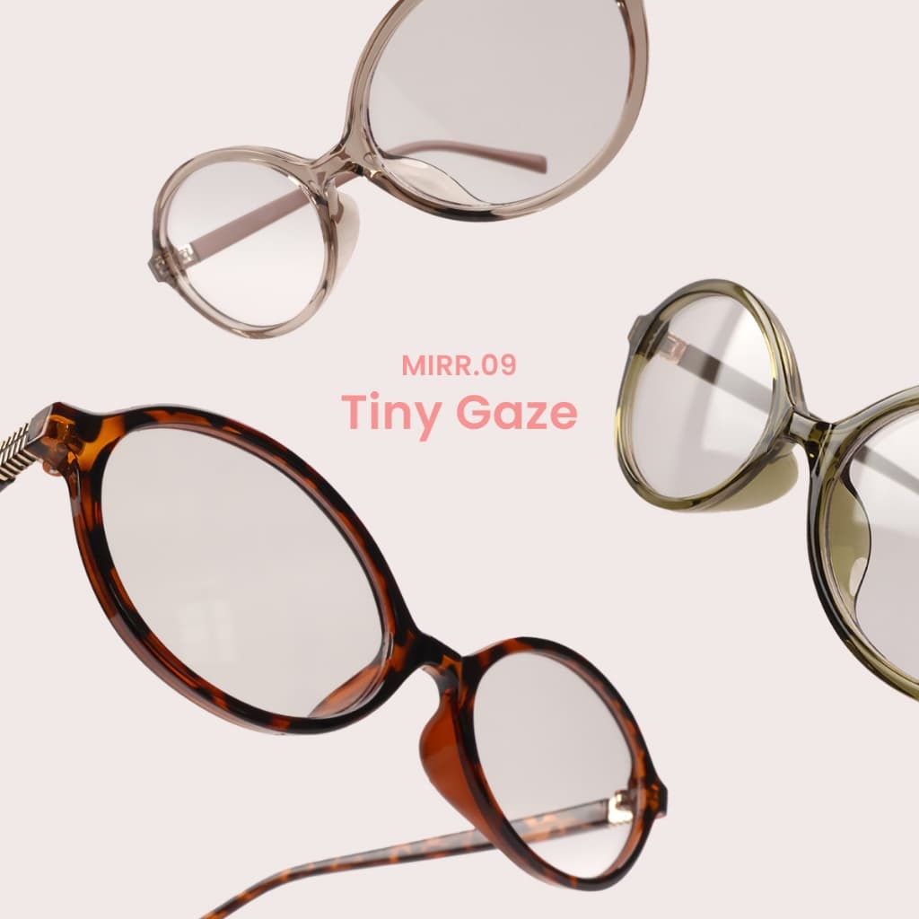 MIRR.09 Tiny Gaze แว่นตากรองแสงสีฟ้า ป้องกันแสง UV400 บริการเปลี่ยนแว่นฟรีถ้าใส่ไม่เข้ารูปหน้า