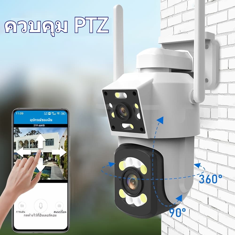 icam365 กล้องวงจรปิด 4K 8MP WIFI เลนส์คู่ ดูพร้อมกันได้ สี Full HD 8 ล้านพิกเซล กันน้ำ ติดตามการเคล รูปที่ 2