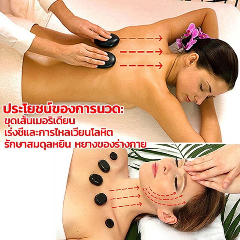 20 ชิ้นชุดกล่องหินทําความร้อนไฟฟ้า ชุดหินร้อนสปา หินสปา สําหรับนวดสปา SPA หินนวด หินภูเขาไฟ นวดน้ำมันหอมระเหย รูปที่ 3