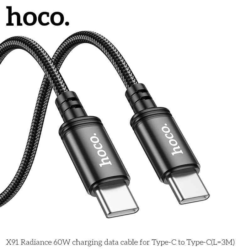 Hoco X91 สายชาร์จ 3 เมตร Type-C 3.0A charging cable for Type-C 3M รูปที่ 4