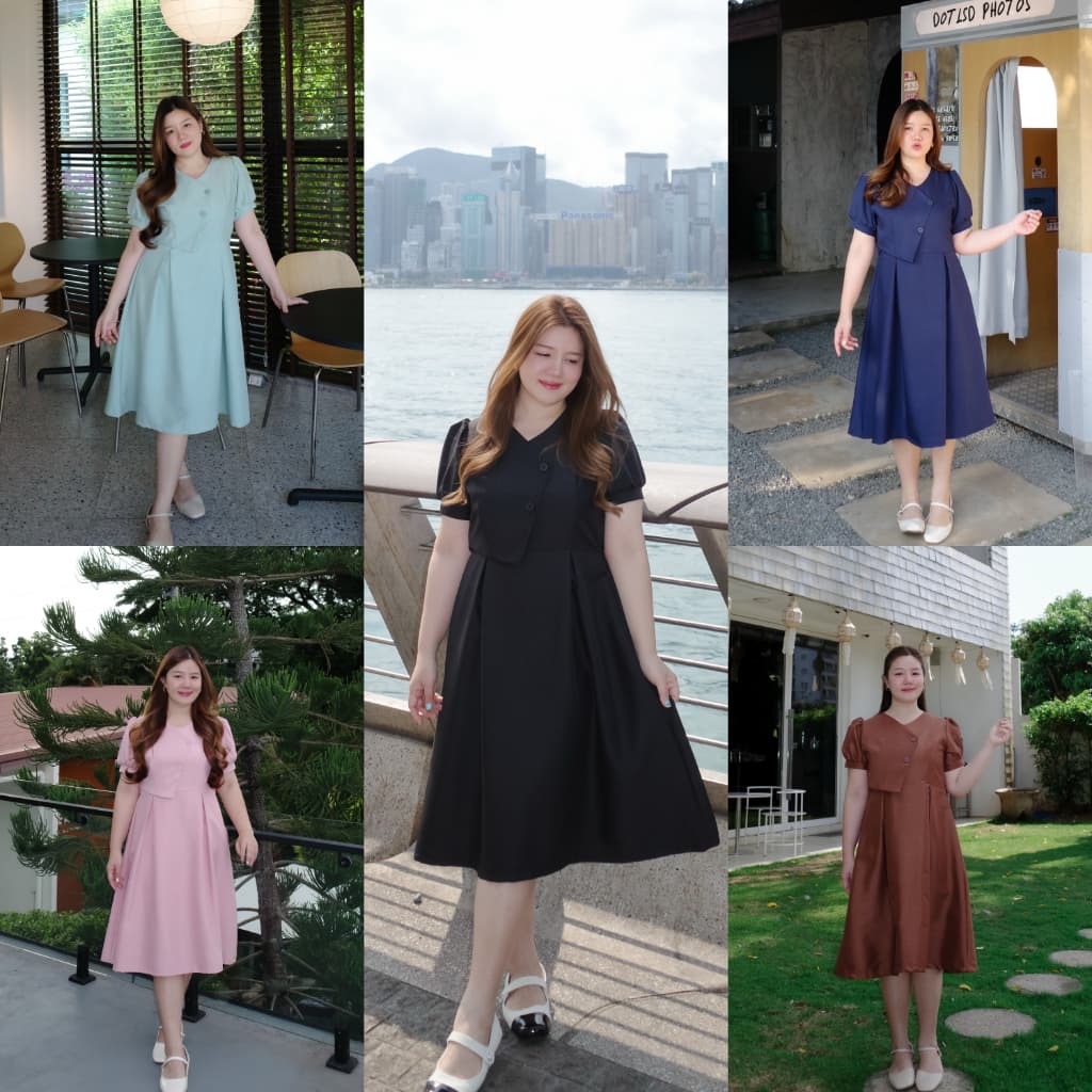 Sharon Dress เดรสสาวอวบ ชุดสาวอวบ รูปที่ 1