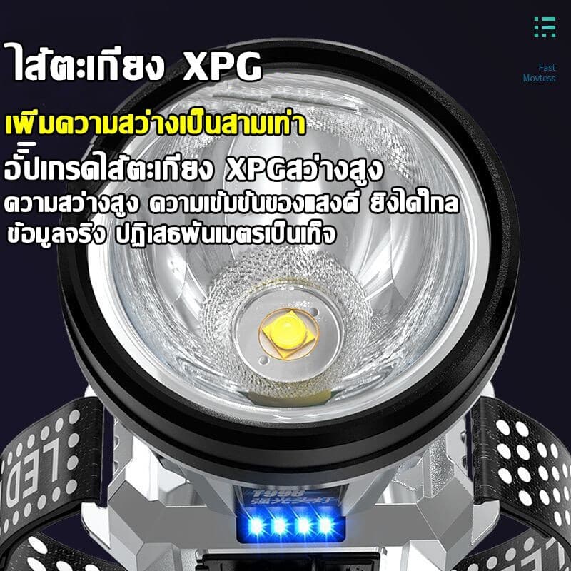 CODซื้อ 1 แถม 1 ฟรี ไฟคาดหัวแรงสูง T998 LED 99999999W ไฟฉายคาดหัวแรงสูง ไฟส่องกบ ส่องแสงระยะ5KMแบตอึด72-98ชม รูปที่ 3