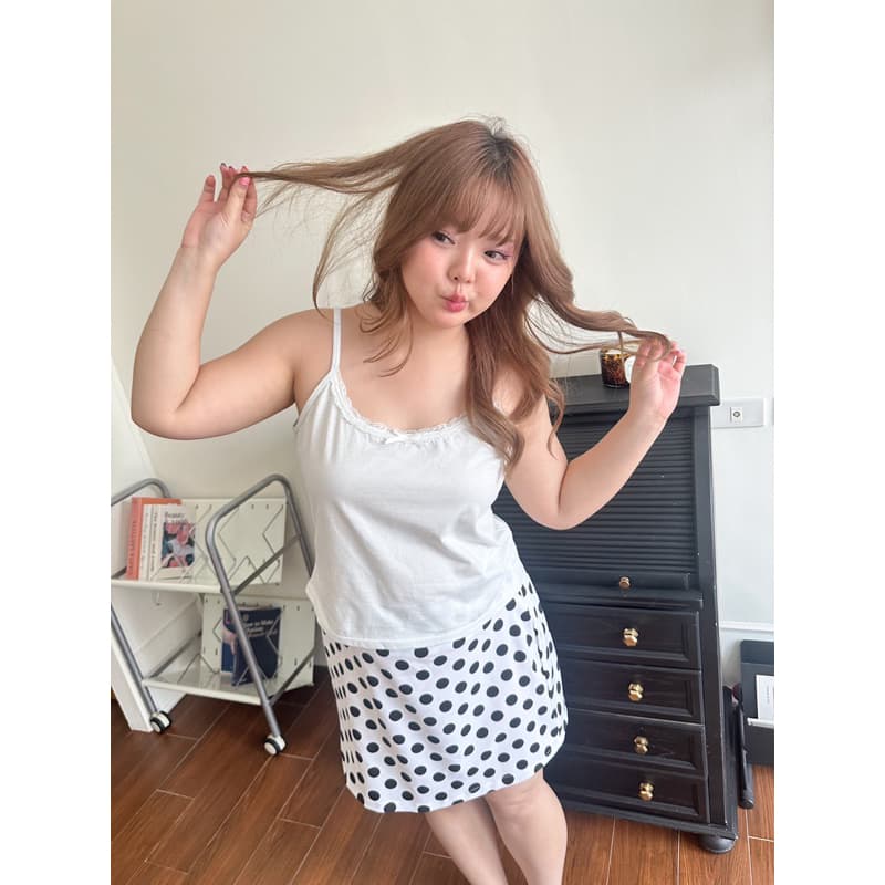 ivy tank top สายเดี่ยวสาวอวบ ดีเทลลูกไม้ - clarine_bkk รูปที่ 8