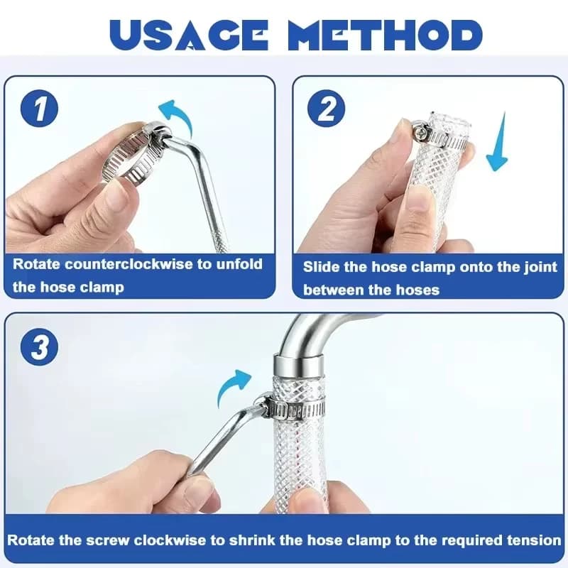 จัดส่งที่รวดเร็วเข็มขัดรัดท่อ เหล็กรัดสแตนเลส 304 เหล็กรัดสายยาง แคล้มรัดท่อ Hose Clip กิ๊ปรัดท่อ เข็มขัดรัดสายยาง รูปที่ 4