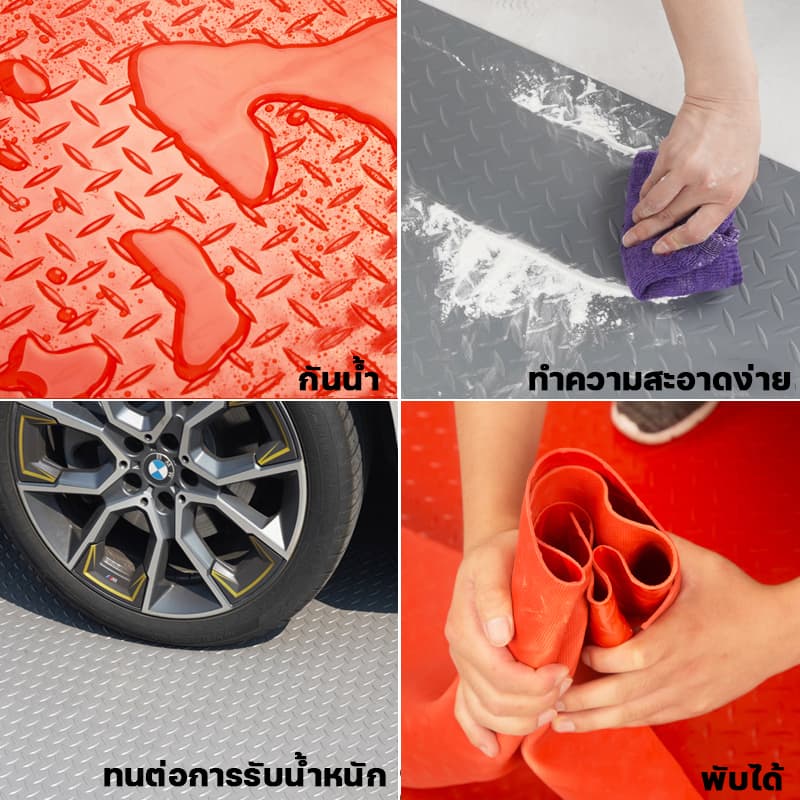 ฉีกไม่ขาด แผ่นปูพื้น ข้นขึ้น อ็อกซ์ฟอร์ด ในห้องครัว ห้องน้ำ floor กว้าง1.2เมตร PVC โรงงาน เวิร์คช็อป แผ่นยาง ทนต่อการสึก รูปที่ 2