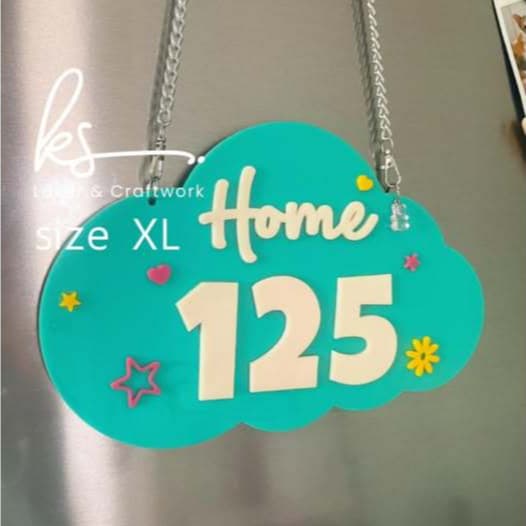 ป้ายเลขที่บ้าน ก้อนเมฆ ตัวนูน แบบที่ 4 แบบแขวน Number Home signboard board house เลขที่บ้านมงคล รูปที่ 3