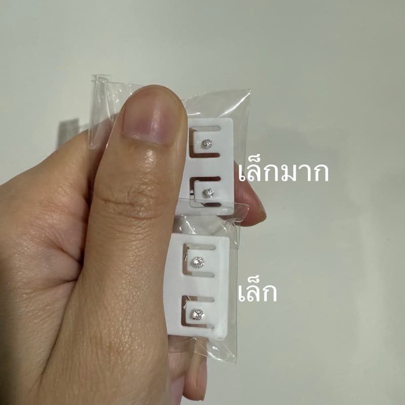 ร้านไทย ต่างหูเงินแท้ 925 แพ้ง่ายใส่ได้ ต่างหูเพชร cz earrings รูปที่ 9