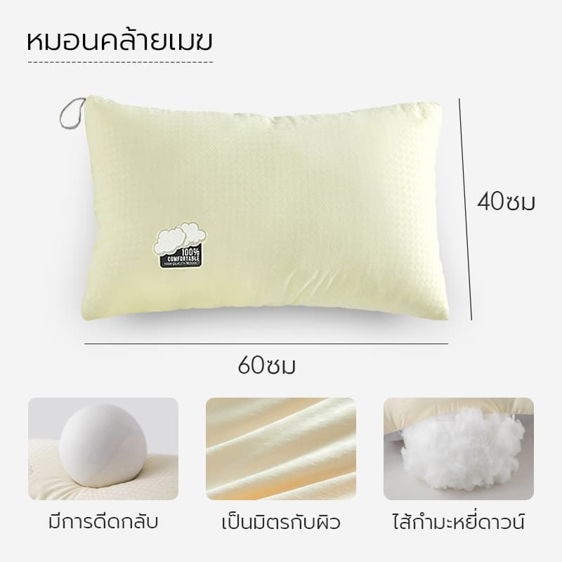 หมอนเมฆเพื่อสุขภาพ หมอนโรงแรม 3D Fiber นุ่มสบาย ป้องกันไรฝุ่น รูปที่ 2