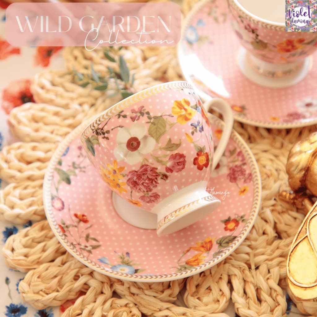 Violet Flamingo - Wild Garden Collection – กาน้ำชา แก้วชาพร้อมจานรอง แก้วมัคพร้อมกล่องของขวัญลายดอกไม้แสนหวาน รูปที่ 7