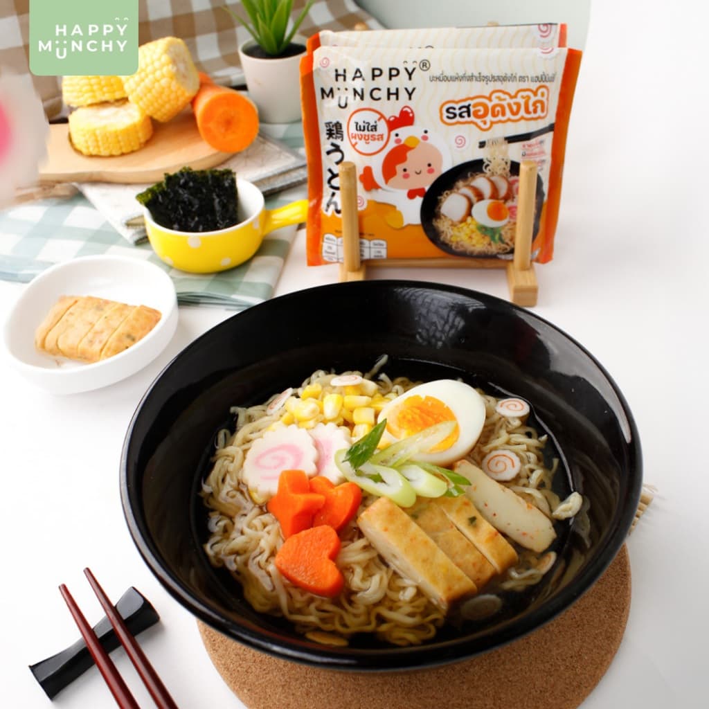 Happy Munchy บะหมี่เด็ก รสอุด้งไก่ มาม่าเด็ก เส้นอบไม่ทอด น้ำซุปหอม กลมกล่อม มีฮาลาล สำหรับ 2 ขวบ+ รูปที่ 5