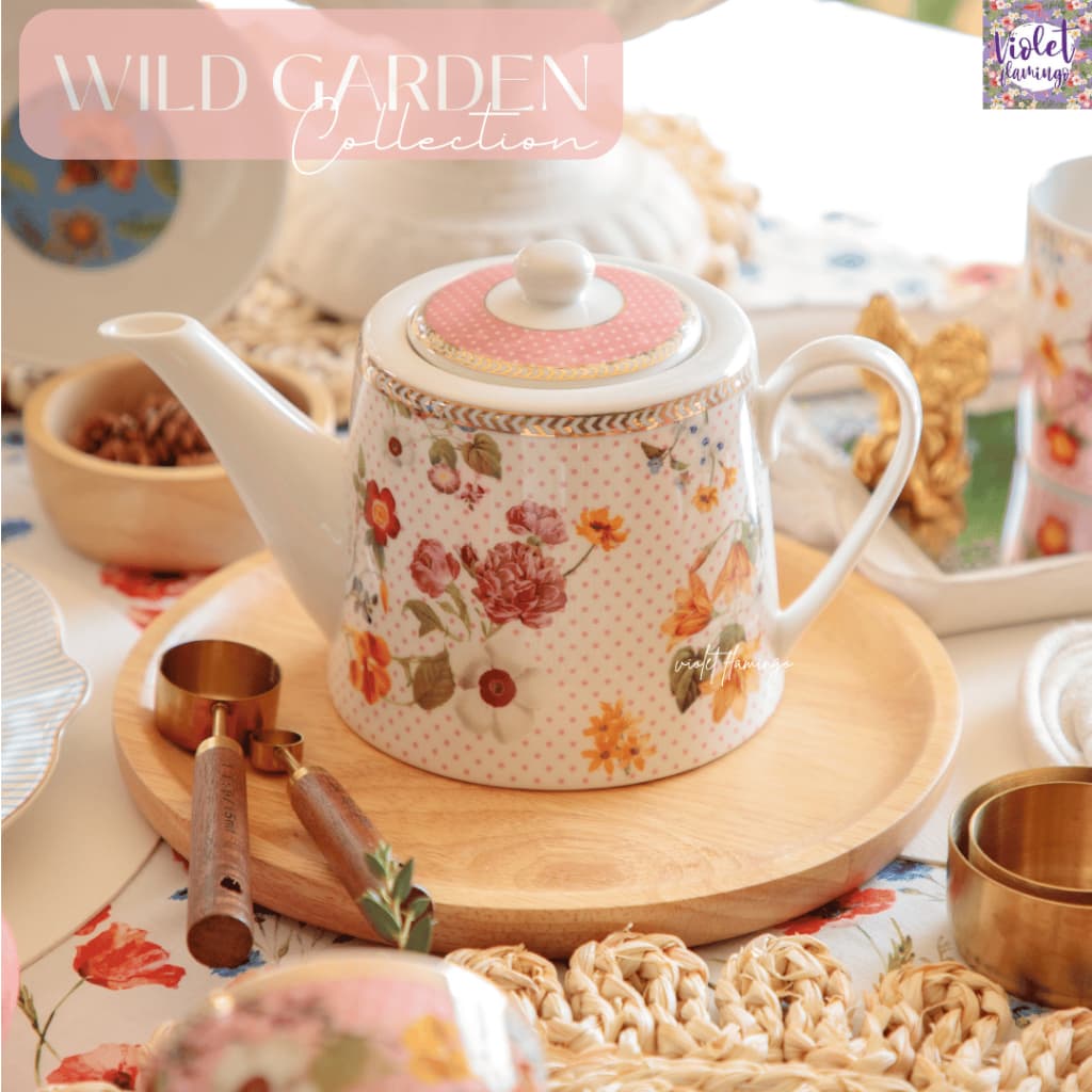 Violet Flamingo - Wild Garden Collection – กาน้ำชา แก้วชาพร้อมจานรอง แก้วมัคพร้อมกล่องของขวัญลายดอกไม้แสนหวาน รูปที่ 6